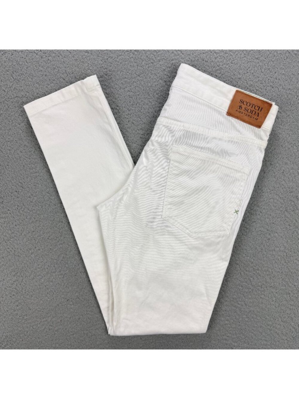 Scotch & Soda Jeans Mens 29 x 32 Pants White Ralston Slim Fit Stretch Denim